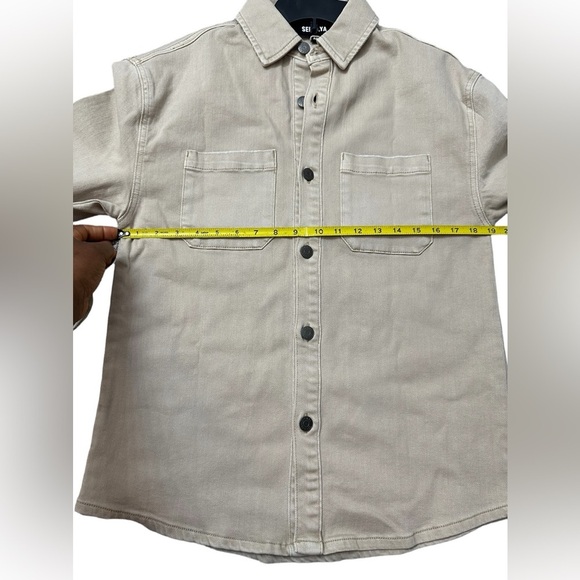 SER.O.YA Alex Shirt Unisex Jeans Jacket Size XS in Fawn NWT - Picture 5 of 9